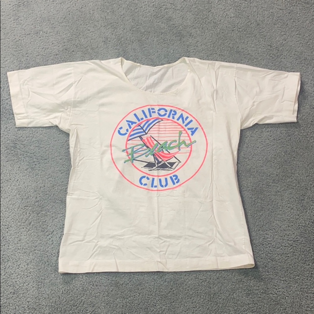 Vintage 80s neon California Beach Club T-Shirt